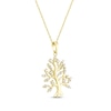 Thumbnail Image 2 of Diamond Family Oak Tree Necklace 1/4 ct tw 10K Yellow Gold 18&quot;