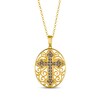 Thumbnail Image 1 of Le Vian Diamond Filigree Oval Medallion Cross Necklace 1/2 ct tw 14K Honey Gold 19&quot;