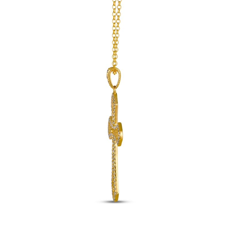 Le Vian Diamond Filigree Cross Necklace 3/4 ct tw 14K Honey Gold 19"