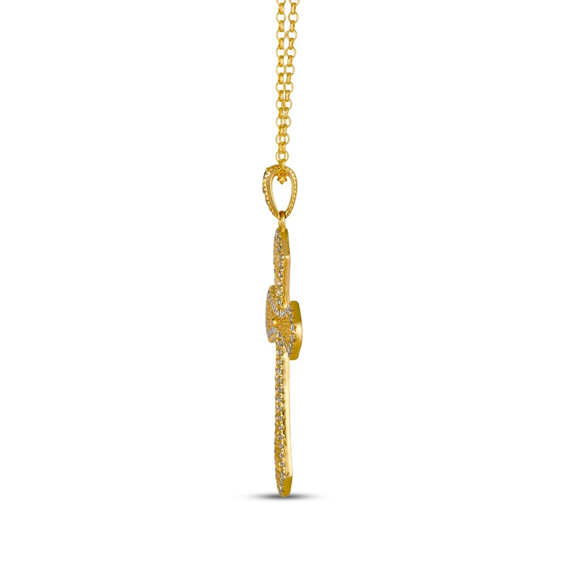 Main Image 2 of Le Vian Diamond Filigree Cross Necklace 3/4 ct tw 14K Honey Gold 19&quot;