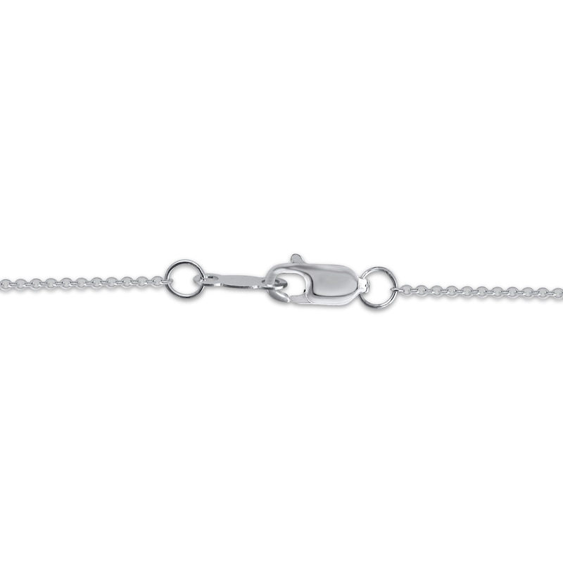 Main Image 2 of Baguette & Round-Cut Diamond Open Teardrop Necklace 1/2 ct tw 10K White Gold 18&quot;