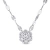 Thumbnail Image 1 of Multi-Diamond Flower Forzatina Chain Necklace 1/4 ct tw 10K White Gold 18&quot;