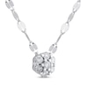 Thumbnail Image 2 of Multi-Diamond Flower Forzatina Chain Necklace 1/4 ct tw 10K White Gold 18&quot;