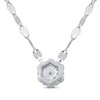 Thumbnail Image 3 of Multi-Diamond Flower Forzatina Chain Necklace 1/4 ct tw 10K White Gold 18&quot;
