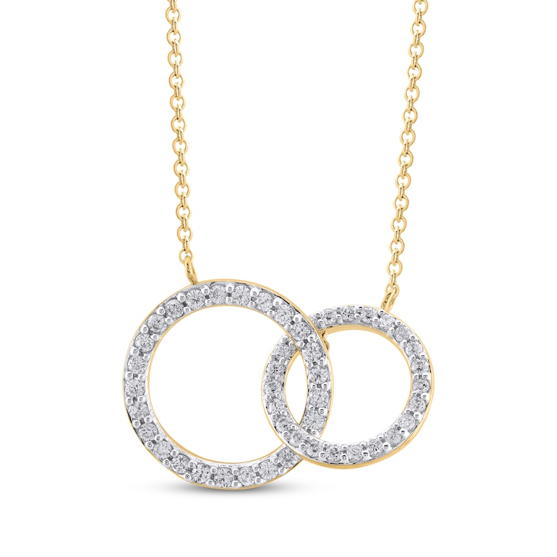 Main Image 1 of Diamond Circles Necklace 1/2 ct tw 10K Yellow Gold 18&quot;