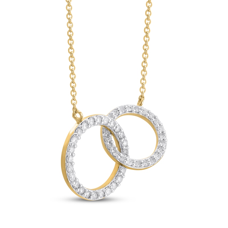 Main Image 2 of Diamond Circles Necklace 1/2 ct tw 10K Yellow Gold 18&quot;