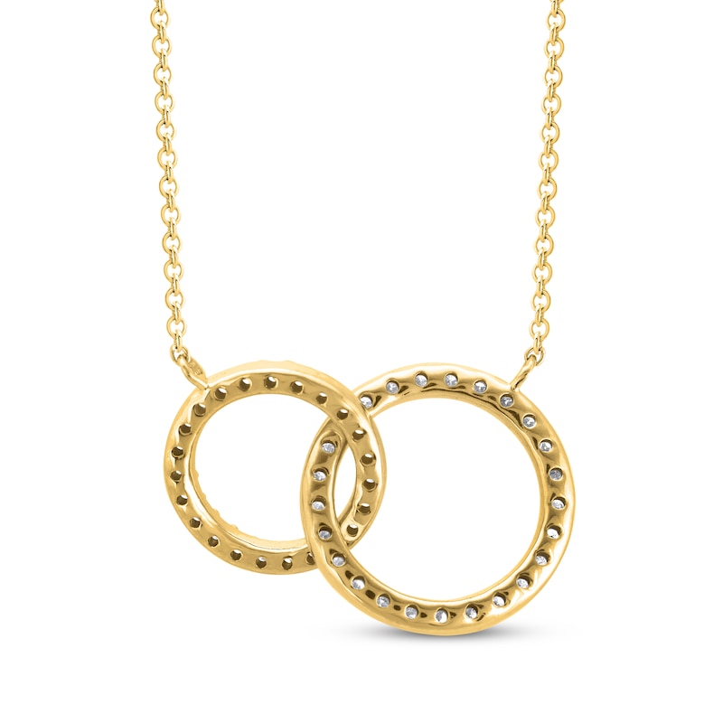 Main Image 3 of Diamond Circles Necklace 1/2 ct tw 10K Yellow Gold 18&quot;