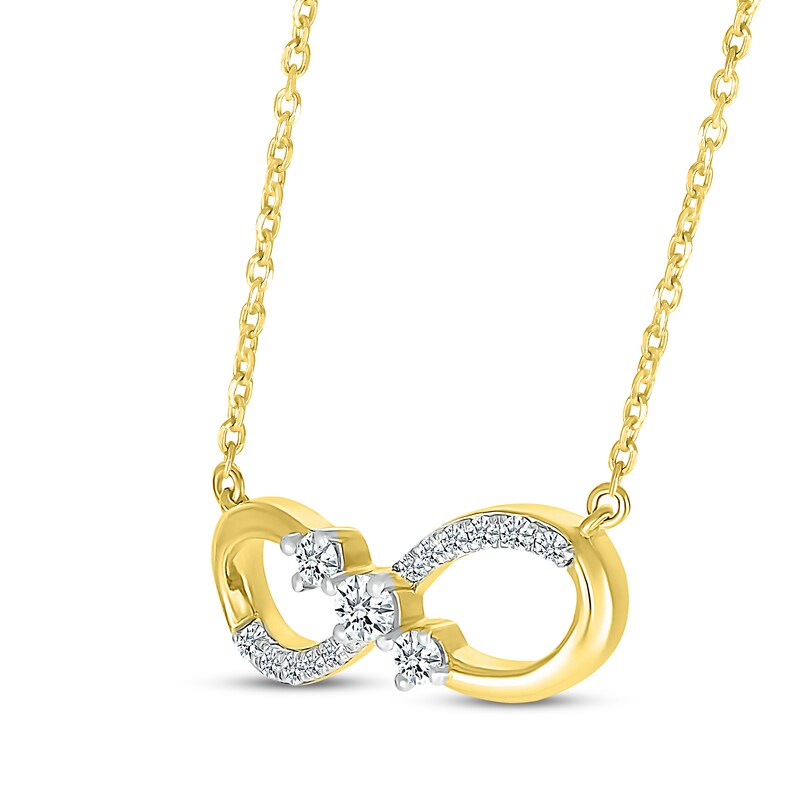 Main Image 2 of Diamond Infinity Necklace 1/4 ct tw 10K Yellow Gold 18&quot;