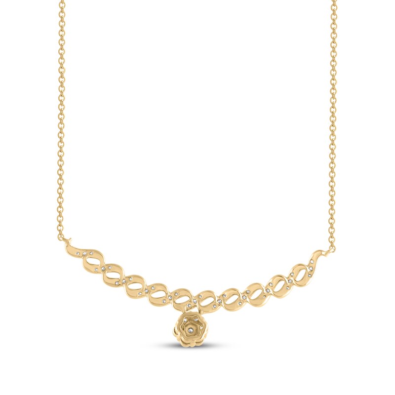 Main Image 3 of Multi-Diamond Infinity Twist Cluster Necklace 1/4 ct tw 10K Yellow Gold 18&quot;