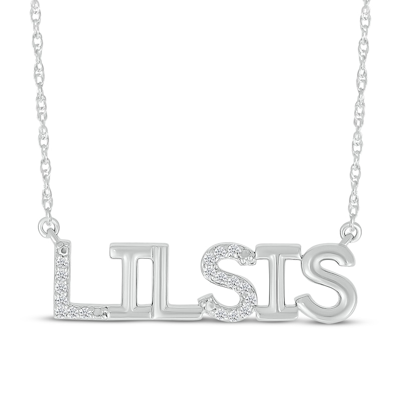 Main Image 1 of Diamond &quot;Lil Sis&quot; Necklace 1/15 ct tw Sterling Silver