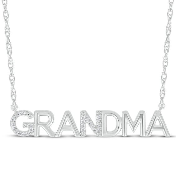 Diamond "Grandma" Necklace 1/15 ct tw Sterling Silver 18"