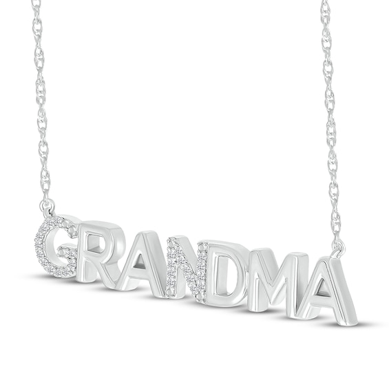 Thumbnail Image 2 of Diamond "Grandma" Necklace 1/15 ct tw Sterling Silver 18"