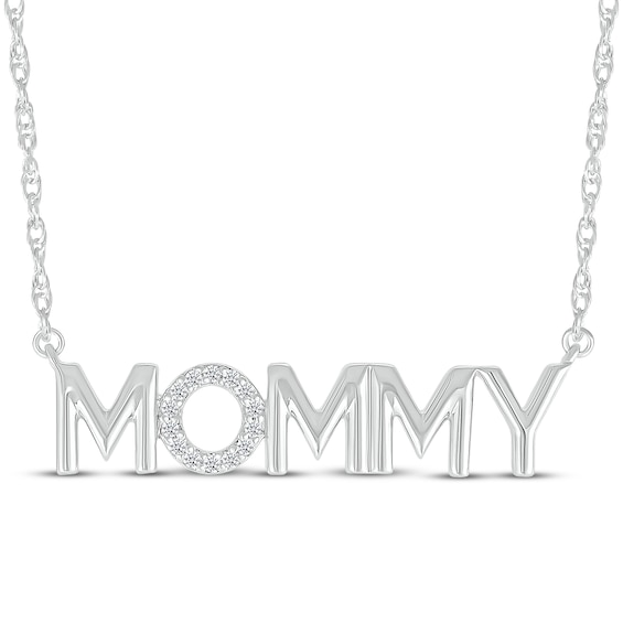 Diamond "Mommy" Necklace 1/15 ct tw Sterling Silver 18"