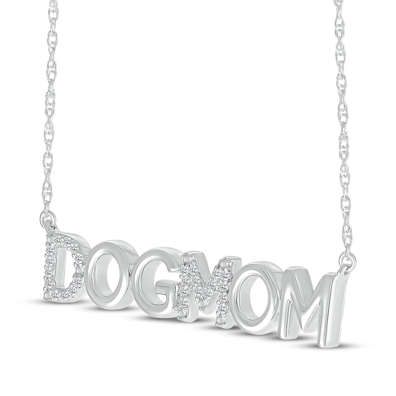 Main Image 2 of Diamond &quot;Dog Mom&quot; Necklace 1/15 ct tw Sterling Silver 18&quot;