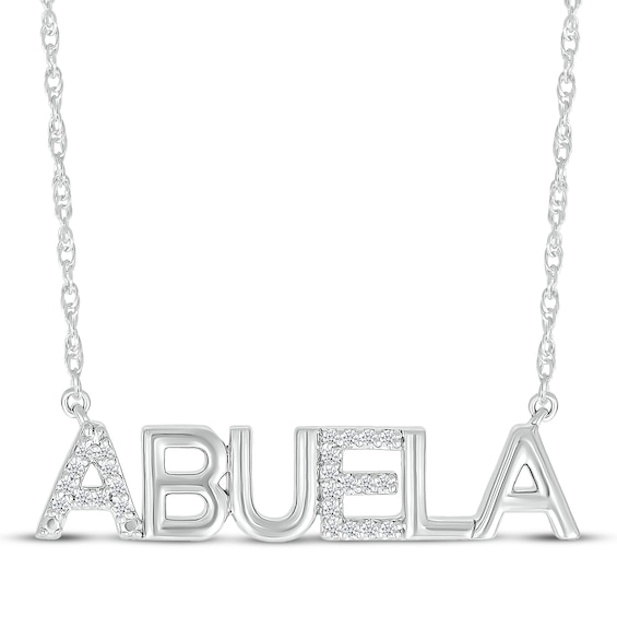 Diamond "Abuela" Necklace 1/15 ct tw Sterling Silver 18"