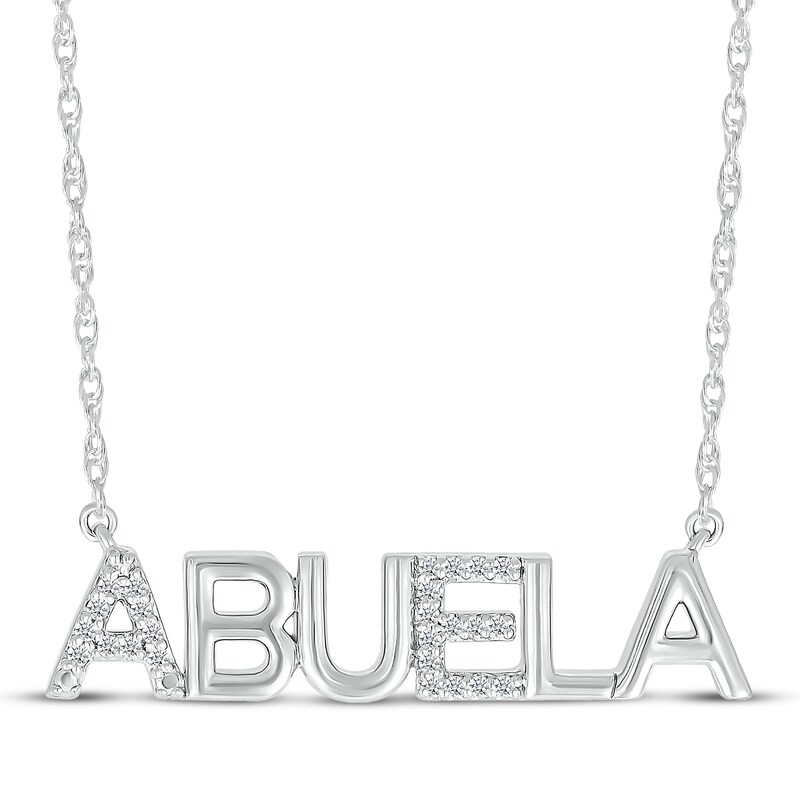 Main Image 1 of Diamond &quot;Abuela&quot; Necklace 1/15 ct tw Sterling Silver 18&quot;