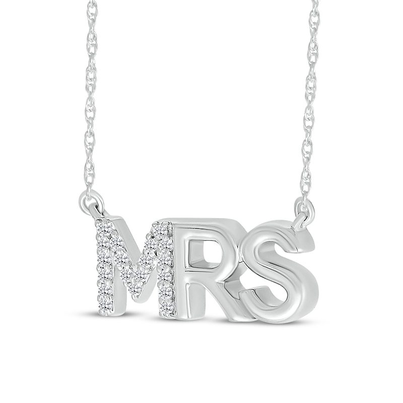 Main Image 2 of Diamond &quot;Mrs.&quot; Necklace 1/20 ct tw Sterling Silver 18&quot;