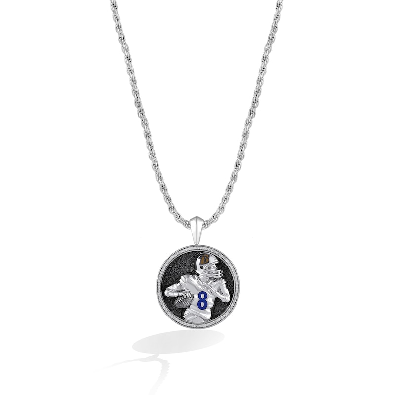 Main Image 1 of True Fans Player's Association Sterling Silver Pendant showcasing Lamar Jackson of the Baltimore Ravens