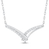 Thumbnail Image 2 of Princess-Cut Diamond Offset Chevron Necklace 1/5 ct tw 10K White Gold 18&quot;
