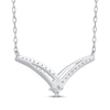 Thumbnail Image 3 of Princess-Cut Diamond Offset Chevron Necklace 1/5 ct tw 10K White Gold 18&quot;