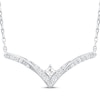 Thumbnail Image 1 of Princess-Cut Diamond Chevron Twist Necklace 1/5 ct tw 10K White Gold 18&quot;