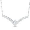 Thumbnail Image 2 of Princess-Cut Diamond Chevron Twist Necklace 1/5 ct tw 10K White Gold 18&quot;