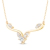 Thumbnail Image 2 of Princess-Cut Diamond Chevron Leaf Necklace 1/4 ct tw 10K Yellow Gold 19&quot;