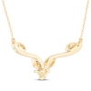 Thumbnail Image 3 of Princess-Cut Diamond Chevron Leaf Necklace 1/4 ct tw 10K Yellow Gold 19&quot;
