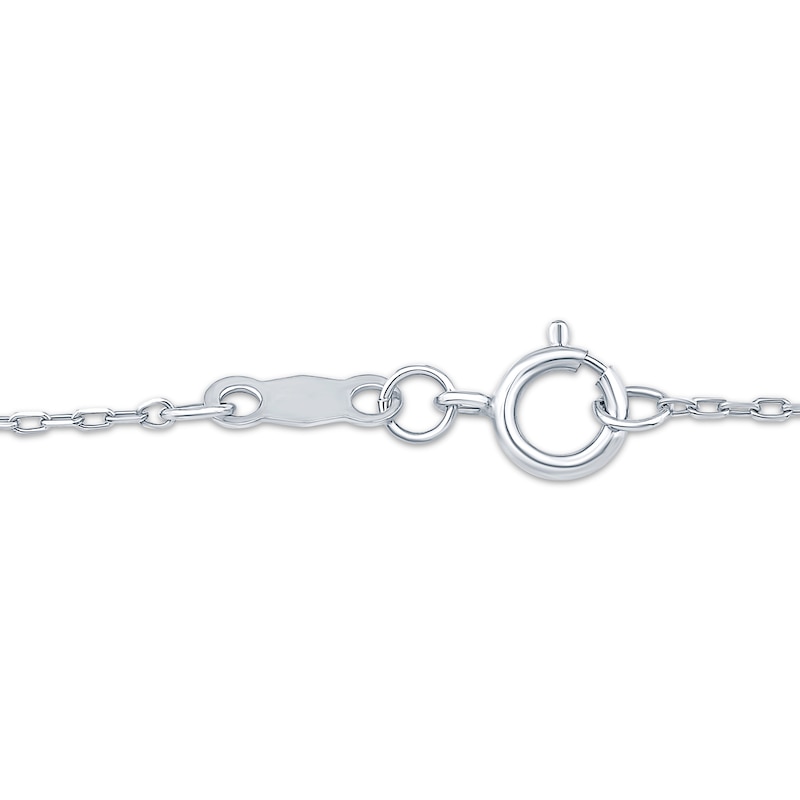 Main Image 4 of Diamond Tilted Double Heart Necklace 1/10 ct tw Sterling Silver 18&quot;
