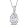 Thumbnail Image 2 of Multi-Diamond Teardrop-Shaped Necklace 1/2 ct tw 10K White Gold 18&quot;
