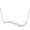 Thumbnail Image 1 of Diamond Wavy Bar Necklace 1/6 ct tw Sterling Silver 18"