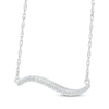 Thumbnail Image 2 of Diamond Wavy Bar Necklace 1/6 ct tw Sterling Silver 18"