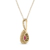 Thumbnail Image 3 of Greenland Rubies Collection Pear-Shaped Natural Ruby & Lab-Grown Diamond Necklace 1/5 ct tw 14K Yellow Gold 18&quot;