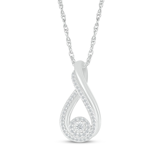 Diamond Infinity Twist Necklace 1/4 ct tw 10K White Gold 18"