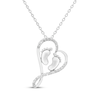 Thumbnail Image 1 of Diamond Baby Feet Heart Necklace 1/10 ct tw Sterling Silver 18"