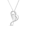 Thumbnail Image 2 of Diamond Baby Feet Heart Necklace 1/10 ct tw Sterling Silver 18"