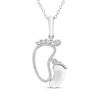 Thumbnail Image 1 of Diamond Parent & Baby Feet Necklace 1/10 ct tw Sterling Silver 18&quot;