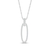 Thumbnail Image 1 of Diamond Oval Doorknocker Necklace 1/5 ct tw 10K White Gold 18"