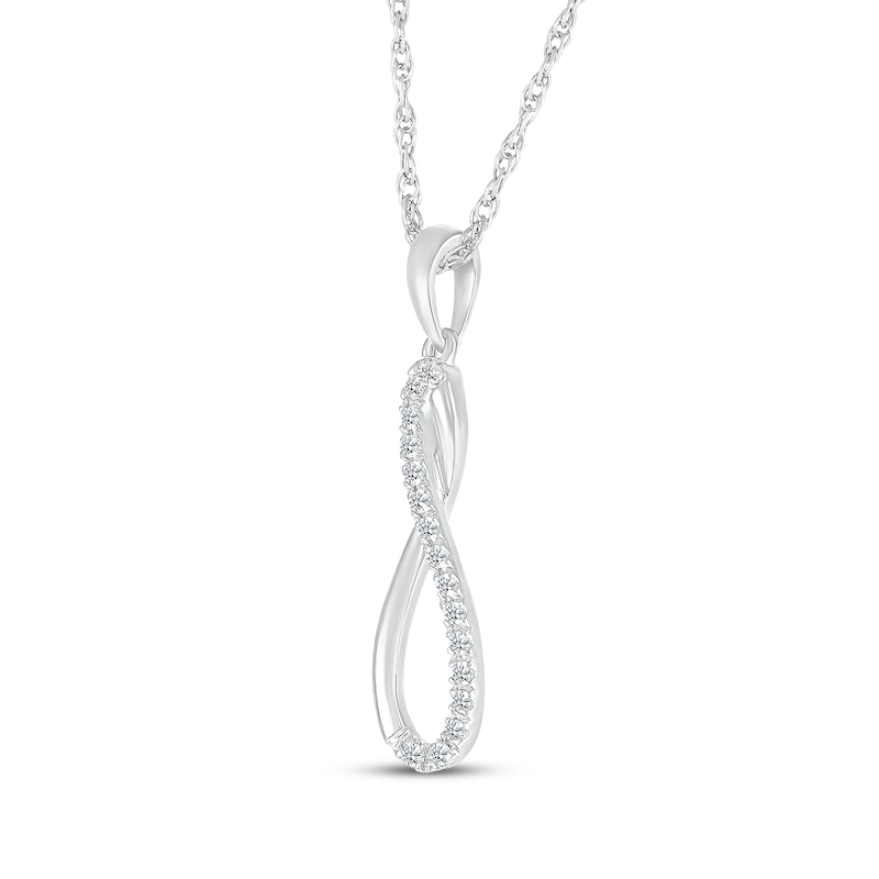 Main Image 2 of Diamond Infinity Drop Necklace 1/8 ct tw Sterling Silver 18"
