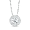 Thumbnail Image 1 of Diamond Halo Necklace 1/4 ct tw 10K White Gold 18"