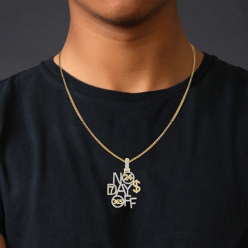 Main Image 2 of Men's Diamond &quot;No Days Off&quot; Charm 1/2 ct tw 10K Yellow Gold