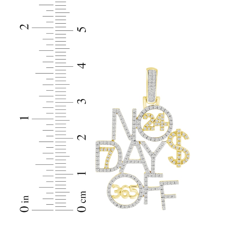 Main Image 3 of Men's Diamond &quot;No Days Off&quot; Charm 1/2 ct tw 10K Yellow Gold