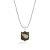 Thumbnail Image 1 of True Fans Tennessee Titans 3/8 CT. T.W. Black Diamond and Enamel Reversible Shield Necklace in 10K Yellow Gold & Sterling Silver