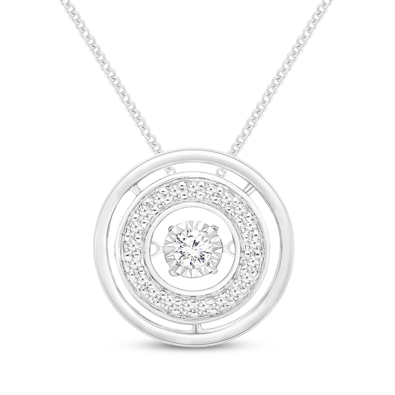 Unstoppable Love Diamond Circles Necklace 1/5 ct tw Sterling Silver 18"