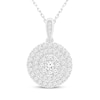 Thumbnail Image 1 of Diamond Halos Necklace 1 ct tw 10K White Gold 18"