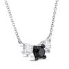 Thumbnail Image 2 of Black & White Diamond Three-Stone Necklace 1/2 ct tw 10K White Gold 18&quot;