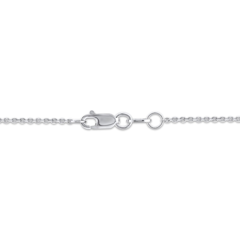 Main Image 4 of Black & White Diamond Three-Stone Necklace 1/2 ct tw 10K White Gold 18&quot;