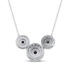 Thumbnail Image 3 of Black & White Diamond Three-Stone Halo Necklace 1 ct tw 10K White Gold 18&quot;