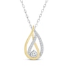 Thumbnail Image 0 of Love Ignited Diamond Flame Slide Necklace 3/4 ct tw 10K Two-Tone Gold 18"