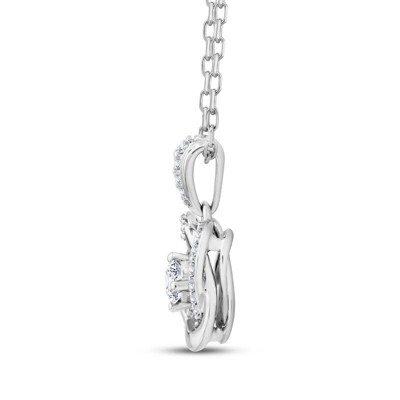 Main Image 2 of Center of Me Diamond Necklace 1/4 ct tw 10K White Gold 18&quot;